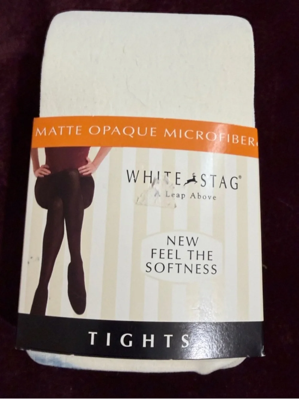 White Stag Cream Matte Opaque Microfiber Tights NEW Size 3